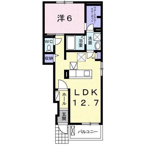 コンソラータ II(1LDK/1階)の間取り写真