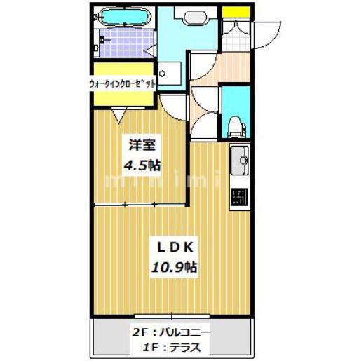 D-ROOM出水(1LDK/1階)の間取り写真