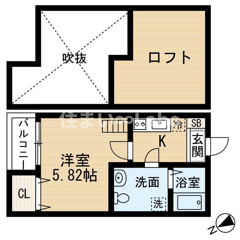 プレジール吉塚(1K/1階)の間取り写真