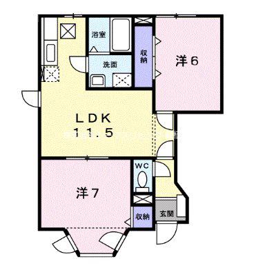 ニューピアパレス(2LDK/1階)の間取り写真