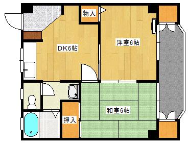 レジデンス古江(2DK/1階)の間取り写真