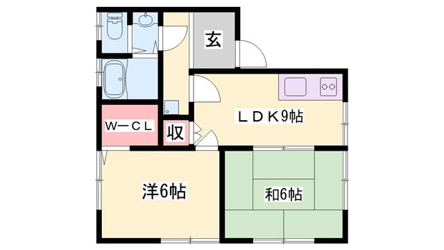 メゾンアンソレイエA(2LDK/1階)の間取り写真