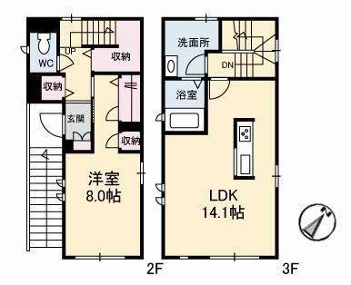 シャーメゾン阿知(1LDK/2階)の間取り写真
