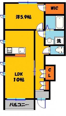 エルヴィータα A(1LDK/1階)の間取り写真