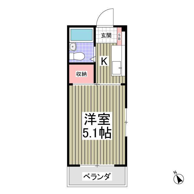 シャートール田口戸塚I棟(1K/3階)の間取り写真