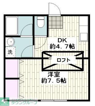 MAHOROBA HOUSE B(1DK/2階)の間取り写真