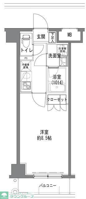 TLRレジデンス大鳥居(1K/1階)の間取り写真