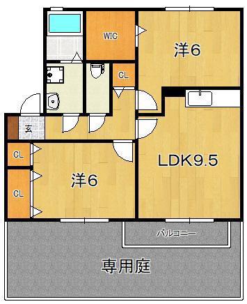 ルミエールSOGA(2DK/1階)の間取り写真