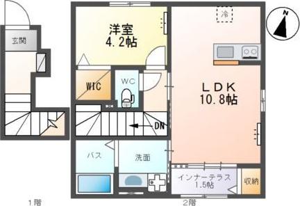 エンプレスツリー(1LDK/2階)の間取り写真
