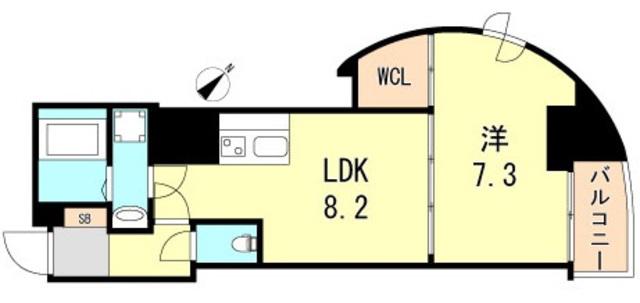 セレニテ神戸元町クレア(1LDK/3階)の間取り写真