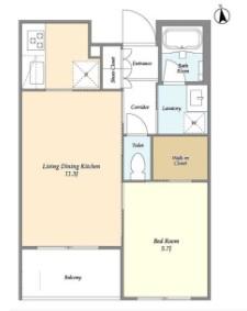 ガーデン東新宿(1LDK/2階)の間取り写真