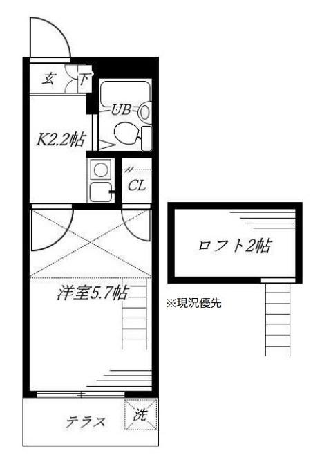 レオパレス保土ヶ谷(1K/1階)の間取り写真