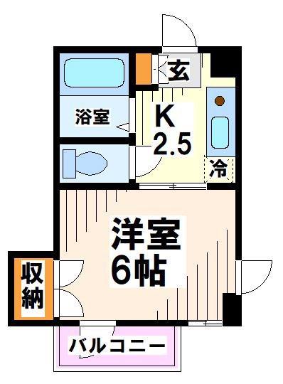 ガストハウス府中(1K/3階)の間取り写真