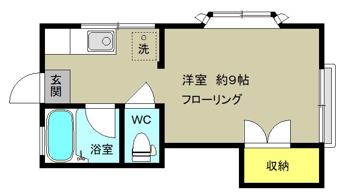 イーグルハイム(ワンルーム/1階)の間取り写真