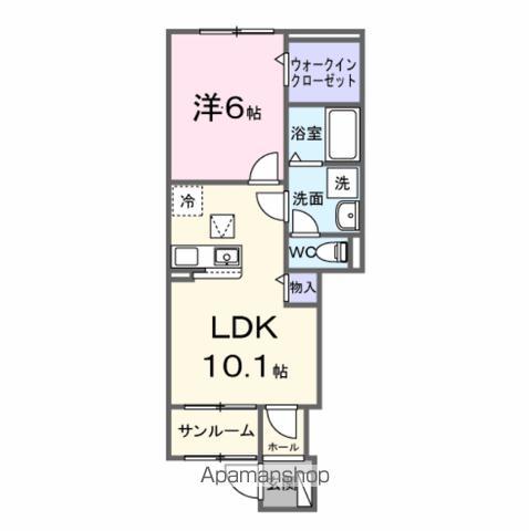 ノア・メゾン(1LDK/1階)の間取り写真