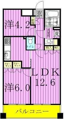 CITYPLACEAYASE(1SLDK/7階)の間取り写真