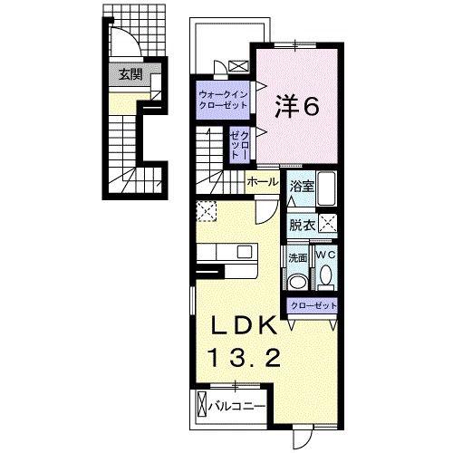 アプローズ II(1LDK/2階)の間取り写真