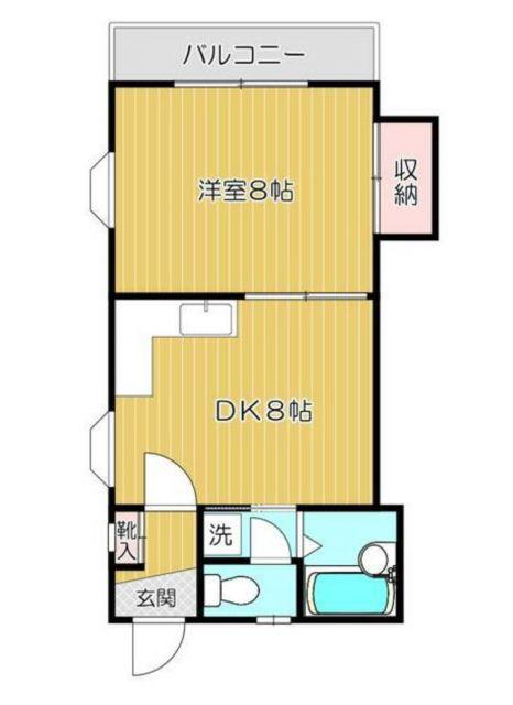 パークフロントB(1DK/3階)の間取り写真