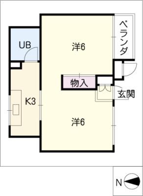 コーポ明和(1K/1階)の間取り写真