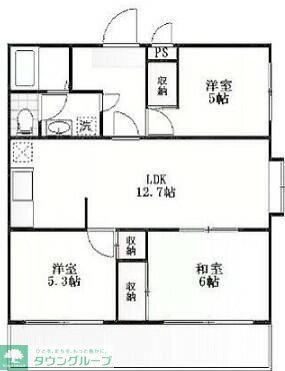 グレースマンション(3LDK/2階)の間取り写真