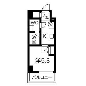 クラリッサ川崎ルーナ(1K/6階)の間取り写真