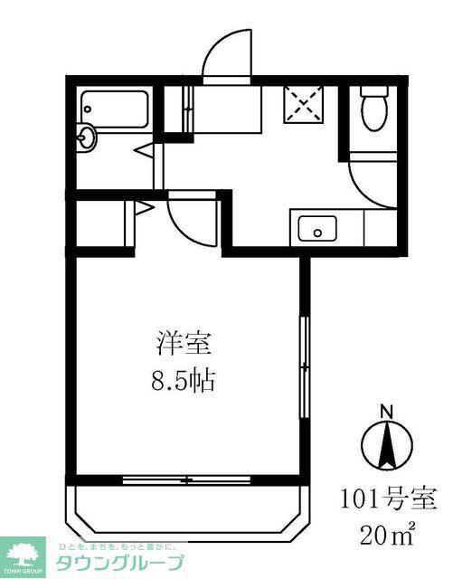 アイル阿佐谷弐番館(1K/4階)の間取り写真