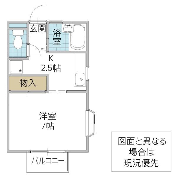 鈴木ハイツ(1K/2階)の間取り写真