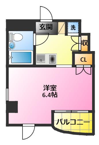ジョイフル元住吉(1K/3階)の間取り写真