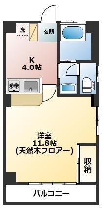 ハイム大和(1K/3階)の間取り写真