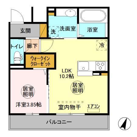 パストラルコート C(1LDK/3階)の間取り写真