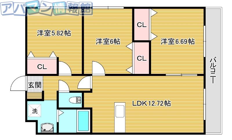 ヴィラ エザンス(3LDK/2階)の間取り写真