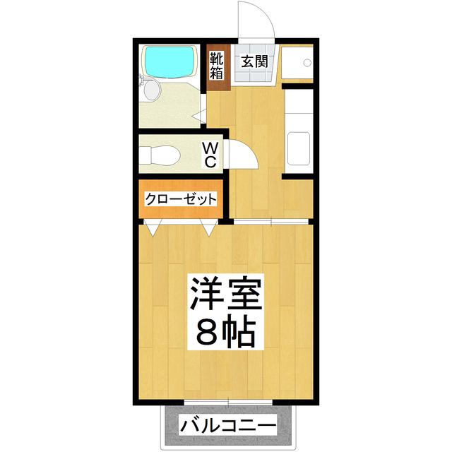 ハミングヒルズIII(1K/1階)の間取り写真