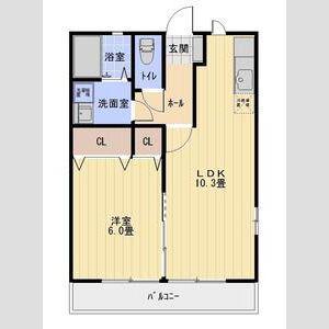 フオーリーブス(1LDK/1階)の間取り写真