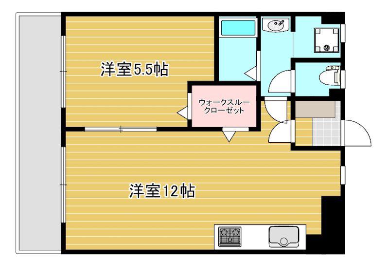 サンリバー綱島(1LDK/4階)の間取り写真
