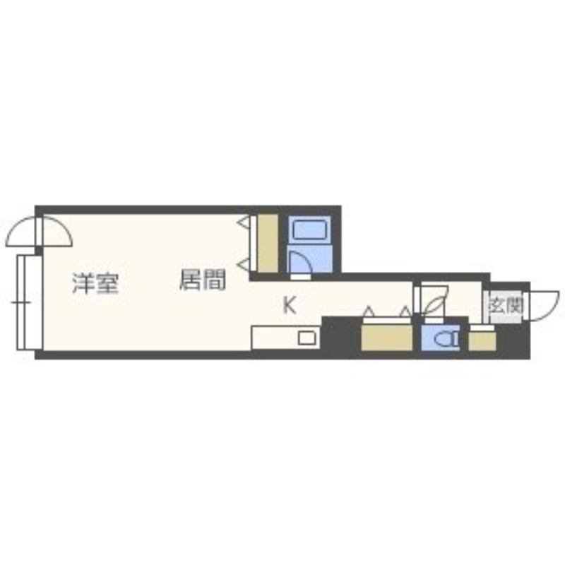 ウイング円山北町(1DK/7階)の間取り写真