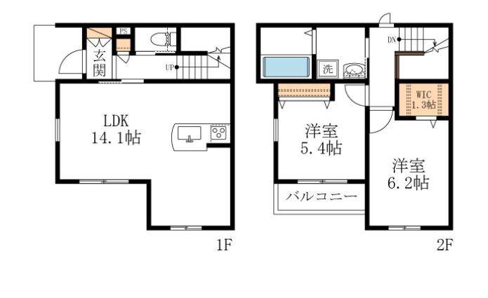 フェニックス八事(2LDK/2階)の間取り写真