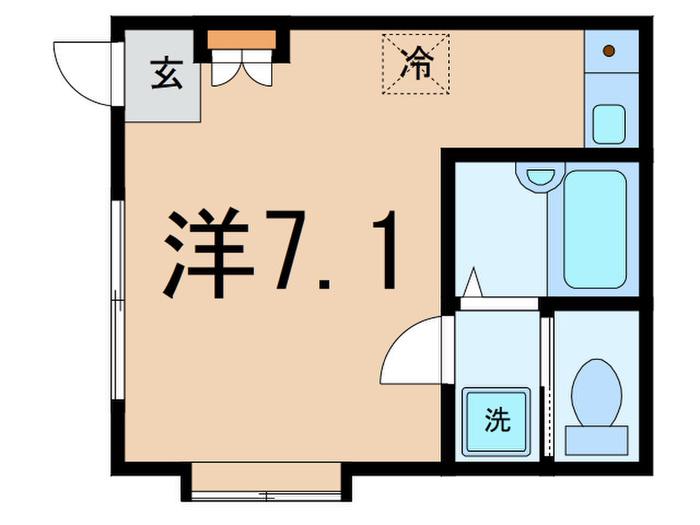 Aフラット(ワンルーム/1階)の間取り写真