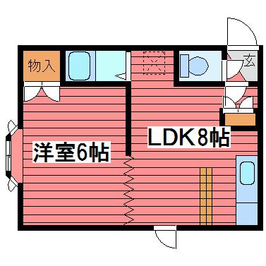かもめハウス(1LDK/2階)の間取り写真