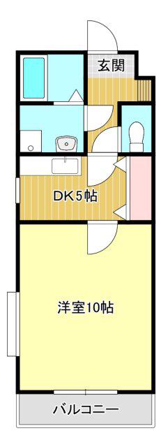クレアトゥールI(1DK/4階)の間取り写真
