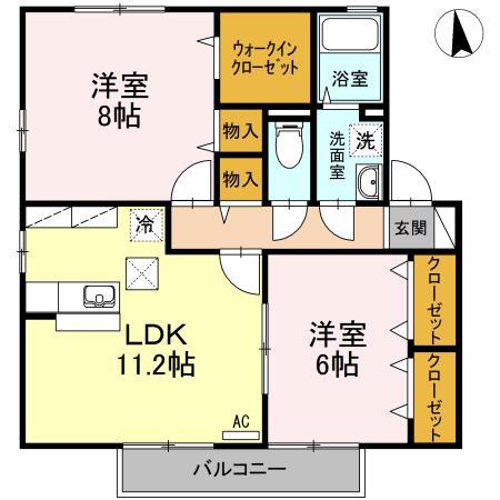 サンフラワーM・T(2LDK/1階)の間取り写真