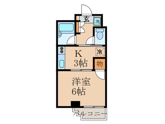 ハイツ越後屋(1K/4階)の間取り写真