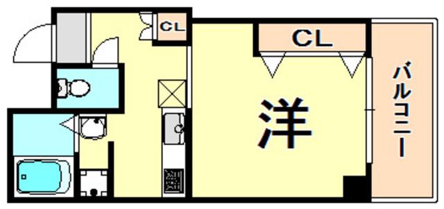 ドムール尼崎(1K/1階)の間取り写真