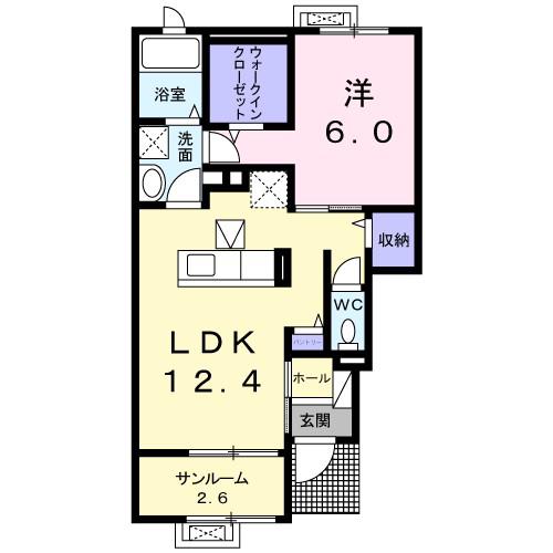 エル ガーデンIII(1LDK/1階)の間取り写真