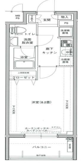 アイル東京リバーサイド(1K/2階)の間取り写真