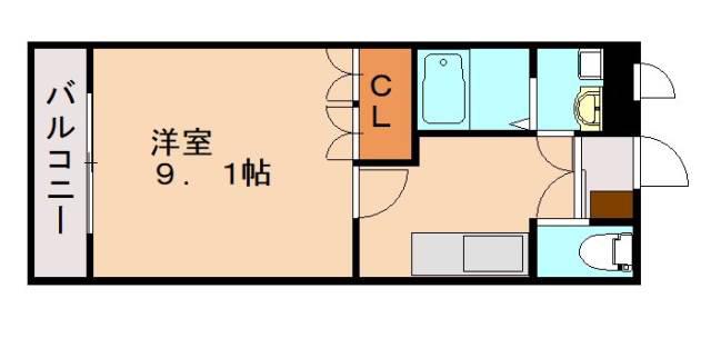 さふらん(1K/2階)の間取り写真