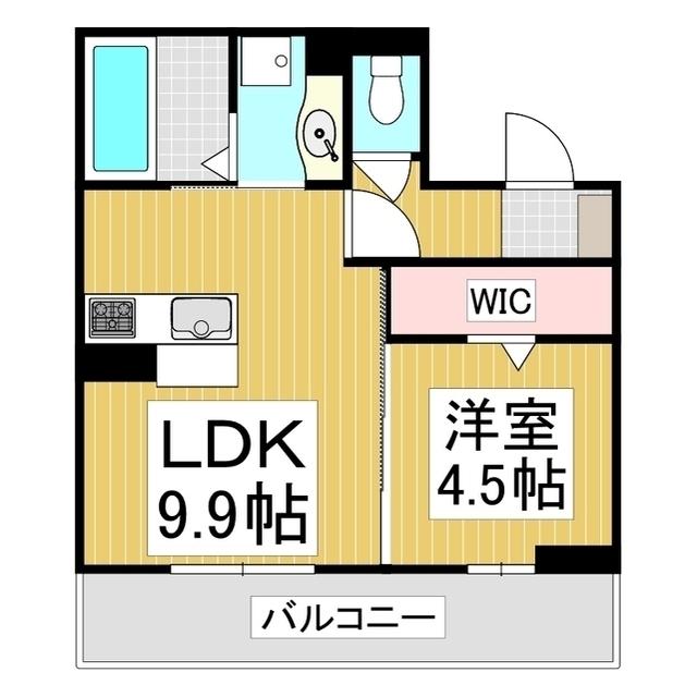 MELS COURT(1LDK/3階)の間取り写真