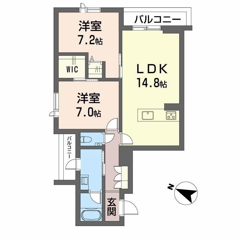 シャーメゾン鳥飼(2LDK/3階)の間取り写真