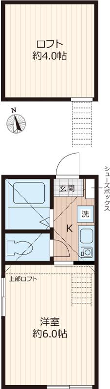 ラコルタ新町(1K/2階)の間取り写真