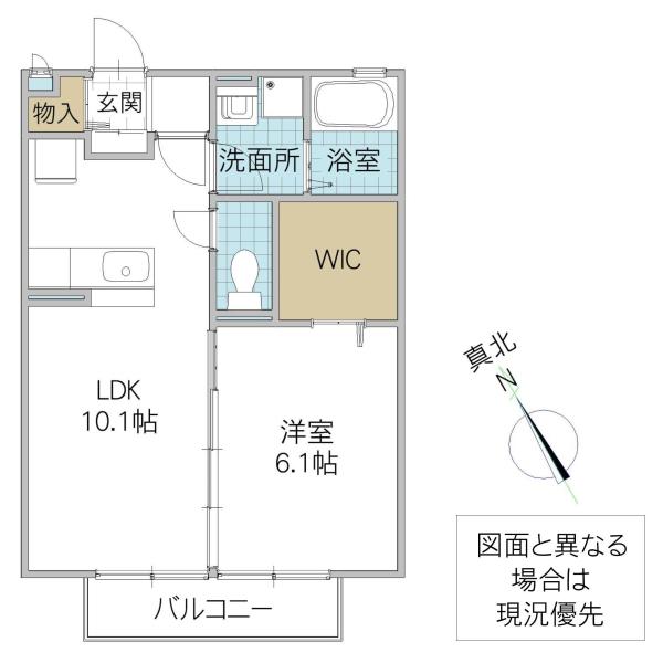 サニーウエル B(1LDK/2階)の間取り写真