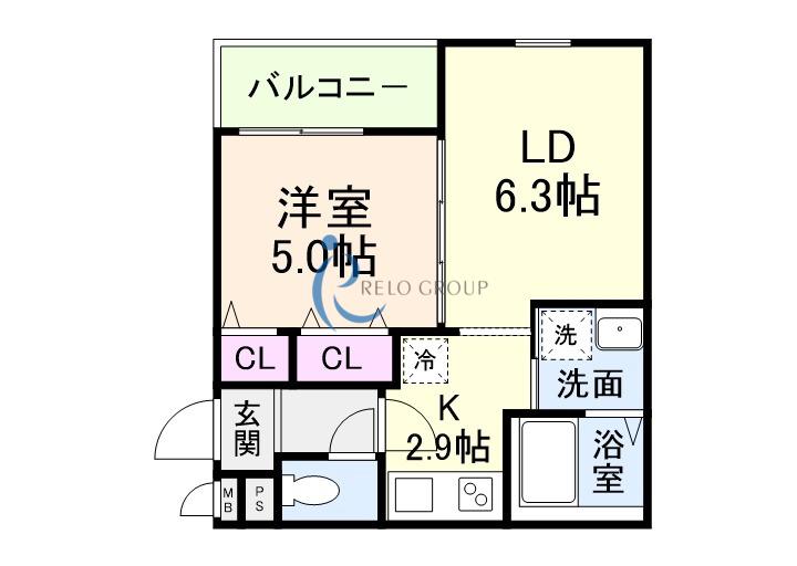 CHARME PARKSIDE II(1LDK/1階)の間取り写真